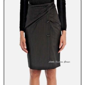 MaxMara Black Pinstripe Pencil Skirt